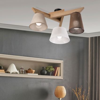 Brilagi - LED  Nadgradni lestenec ANTHONY 3xE14/40W/230V hrast