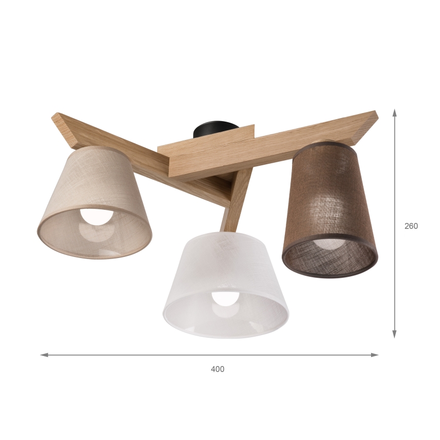 Brilagi - LED  Nadgradni lestenec ANTHONY 3xE14/40W/230V hrast