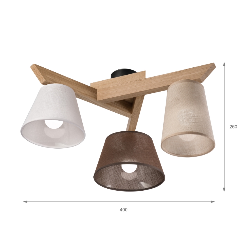 Brilagi - LED  Nadgradni lestenec ANTHONY 3xE14/40W/230V hrast