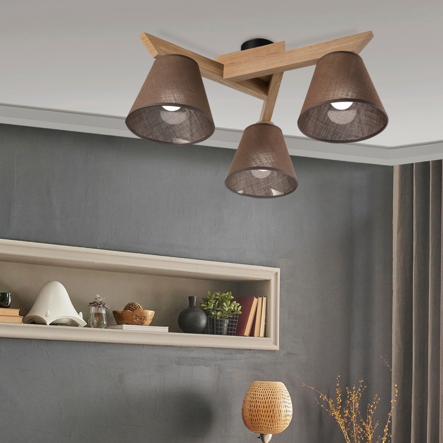 Brilagi - LED  Nadgradni lestenec ANTHONY 3xE14/40W/230V hrast/rjava