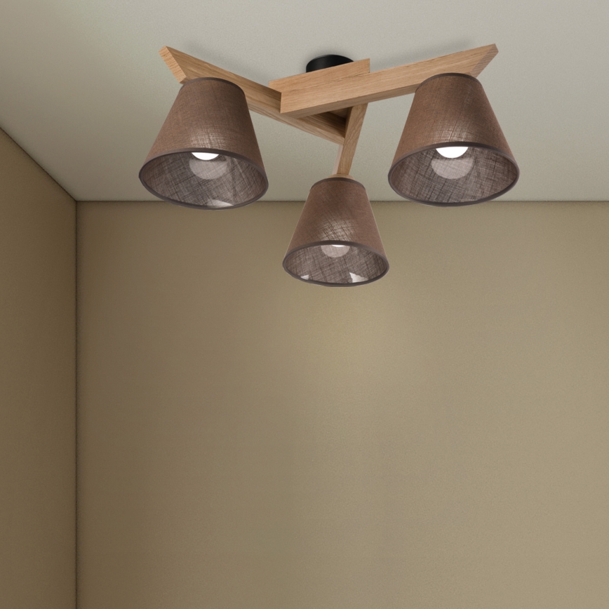 Brilagi - LED  Nadgradni lestenec ANTHONY 3xE14/40W/230V hrast/rjava