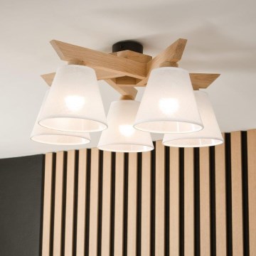 Brilagi - LED  Nadgradni lestenec ANTHONY 5xE14/40W/230V hrast/bela