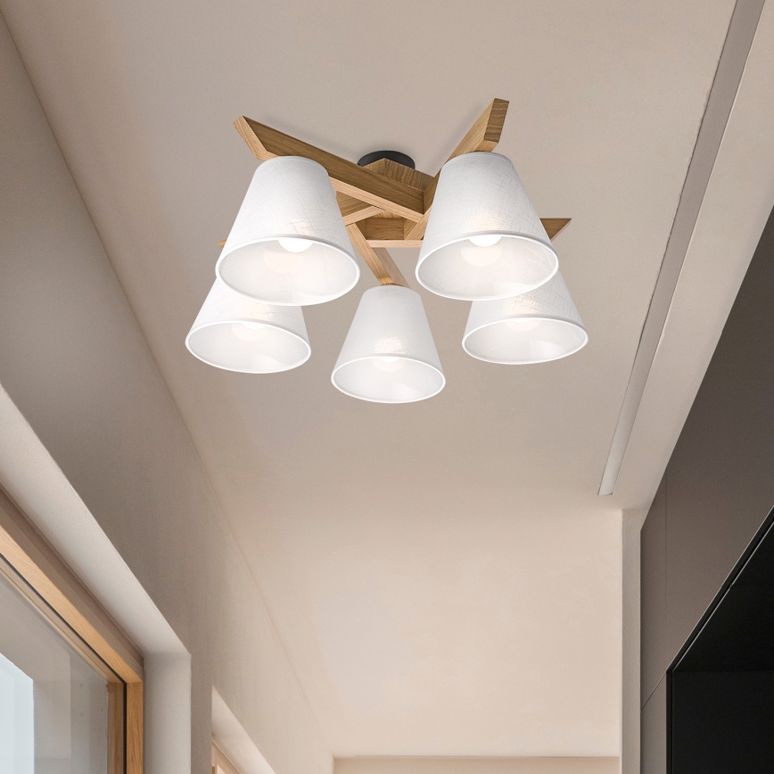 Brilagi - LED  Nadgradni lestenec ANTHONY 5xE14/40W/230V hrast/bela
