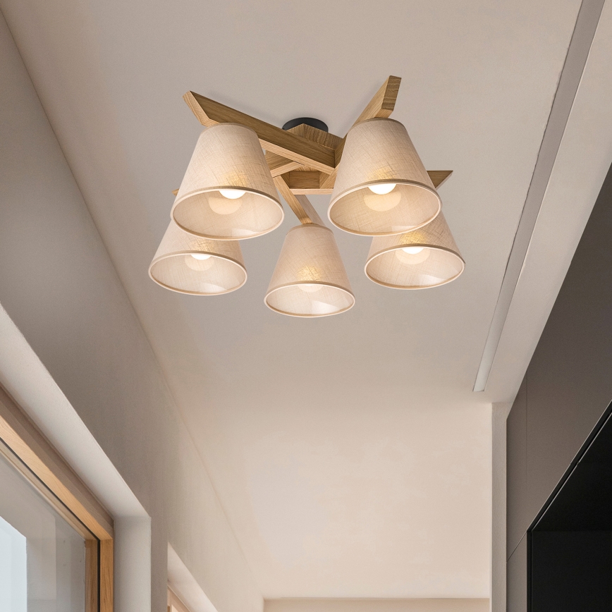 Brilagi - LED  Nadgradni lestenec ANTHONY 5xE14/40W/230V hrast/bež