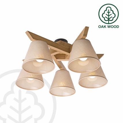 Brilagi - LED  Nadgradni lestenec ANTHONY 5xE14/40W/230V hrast/bež