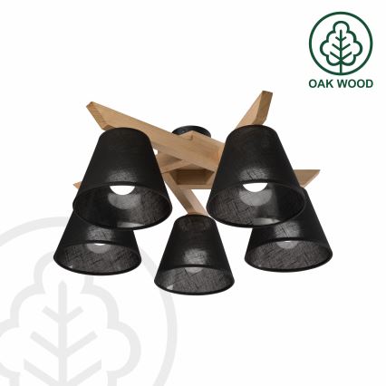 Brilagi - LED  Nadgradni lestenec ANTHONY 5xE14/40W/230V hrast/črna