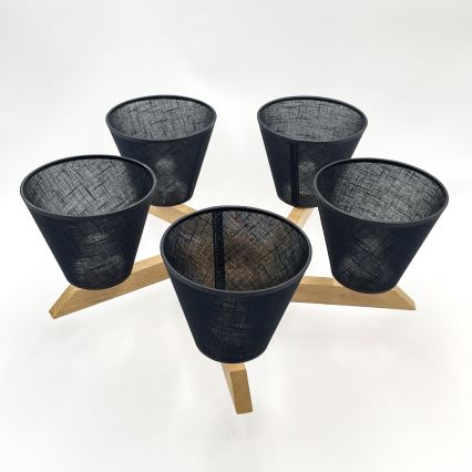 Brilagi - LED  Nadgradni lestenec ANTHONY 5xE14/40W/230V hrast/črna