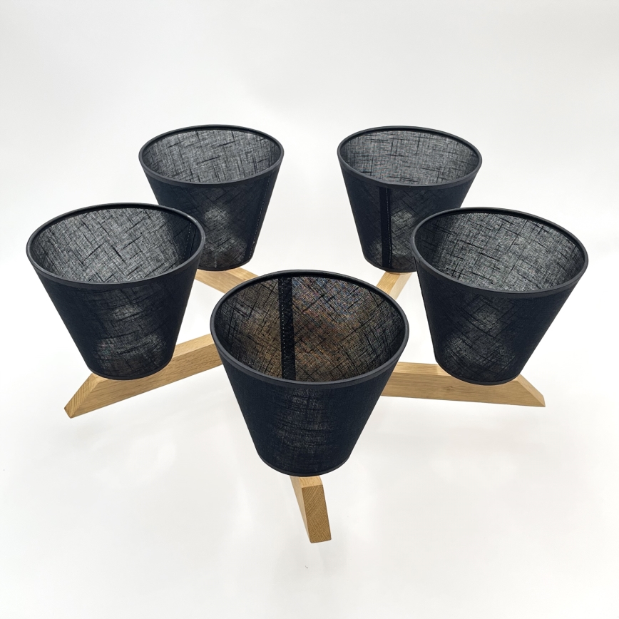 Brilagi - LED  Nadgradni lestenec ANTHONY 5xE14/40W/230V hrast/črna
