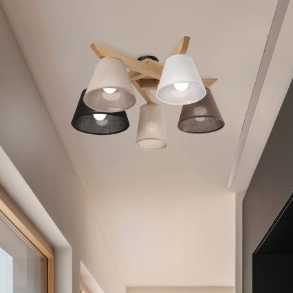 Brilagi - LED  Nadgradni lestenec ANTHONY 5xE14/40W/230V hrast