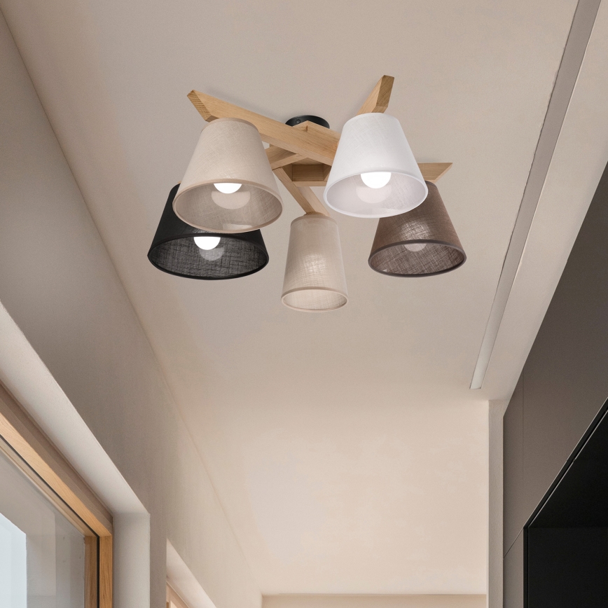 Brilagi - LED  Nadgradni lestenec ANTHONY 5xE14/40W/230V hrast
