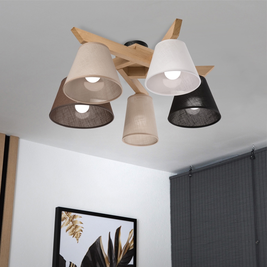 Brilagi - LED  Nadgradni lestenec ANTHONY 5xE14/40W/230V hrast