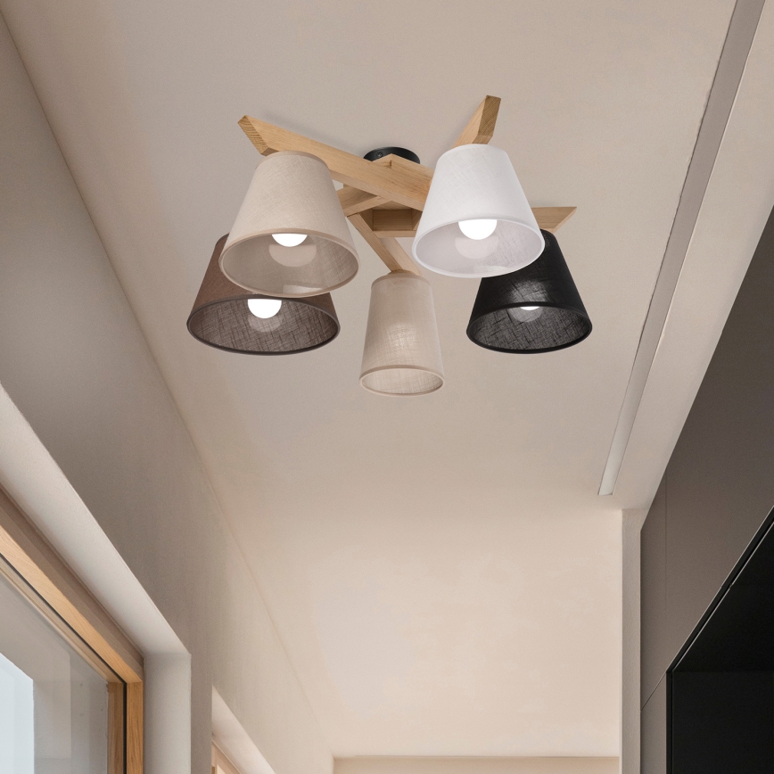 Brilagi - LED  Nadgradni lestenec ANTHONY 5xE14/40W/230V hrast