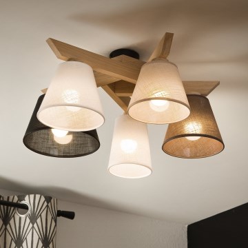 Brilagi - LED  Nadgradni lestenec ANTHONY 5xE14/40W/230V hrast
