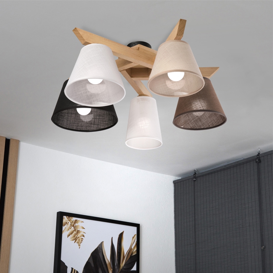Brilagi - LED  Nadgradni lestenec ANTHONY 5xE14/40W/230V hrast