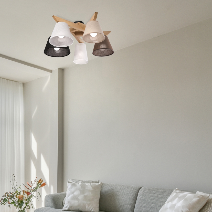 Brilagi - LED  Nadgradni lestenec ANTHONY 5xE14/40W/230V hrast
