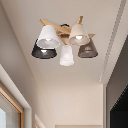 Brilagi - LED  Nadgradni lestenec ANTHONY 5xE14/40W/230V hrast