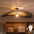 BRILAGI - LED nadometna stropna svetilka CERIA BOHO 1xE27/60W/230V premer 100 cm črna/rjava