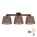 BRILAGI - LED nadometna stropna svetilka LATTE 3xE27/15W/230V borovica/rjava
