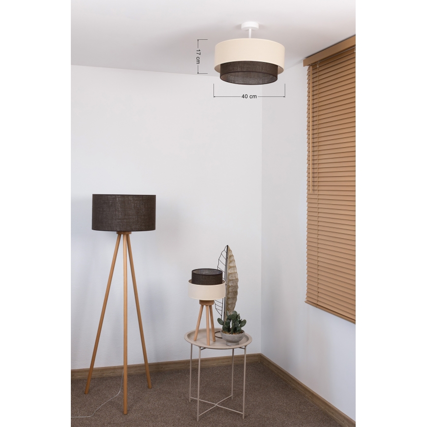 Brilagi - LED nadometni lestenec BOHO STYLE 1xE27/15W/230V premer 40 cm kremna/rjava