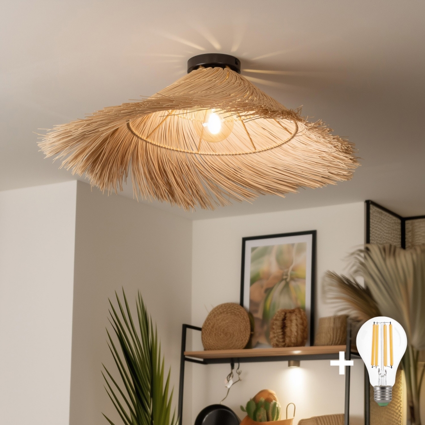 Brilagi - LED nadometni lestenec CERIA BOHO, 1xE27/40W/230V, premer 100 cm, iz ratana