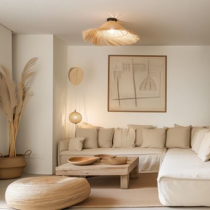 Brilagi - LED nadometni lestenec CERIA BOHO, 1xE27/40W/230V, premer 100 cm, iz ratana