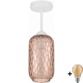 BRILAGI - LED nadometni lestenec RETRO GLASS 1xE27/60W/230V premer 14 cm bela/dimno rjava