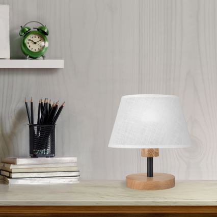Brilagi - LED Namizna svetilka ANTHONY 1xE27/60W/230V hrast/bela