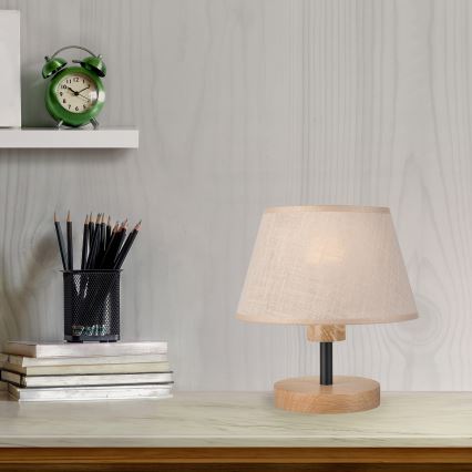 Brilagi - LED Namizna svetilka ANTHONY 1xE27/60W/230V hrast/bež