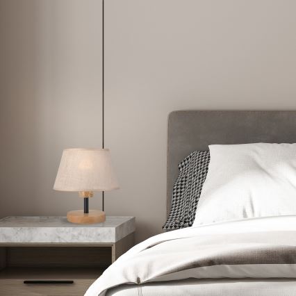 Brilagi - LED Namizna svetilka ANTHONY 1xE27/60W/230V hrast/bež