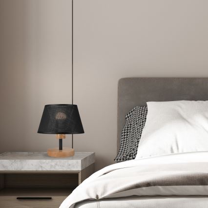 Brilagi - LED Namizna svetilka ANTHONY 1xE27/60W/230V hrast/črna