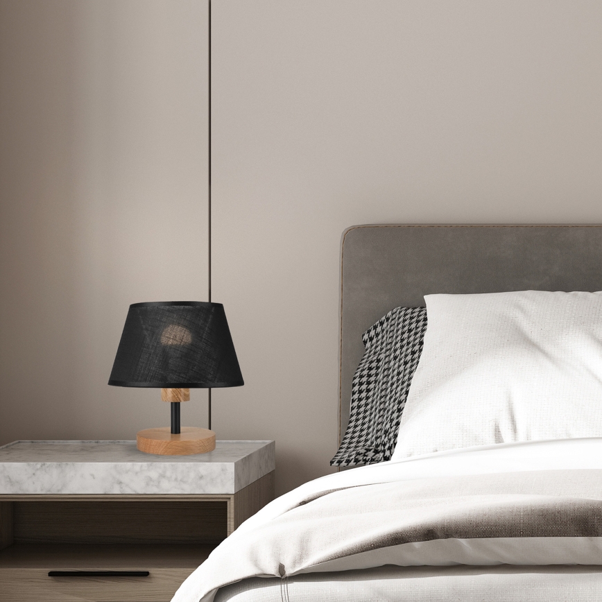 Brilagi - LED Namizna svetilka ANTHONY 1xE27/60W/230V hrast/črna
