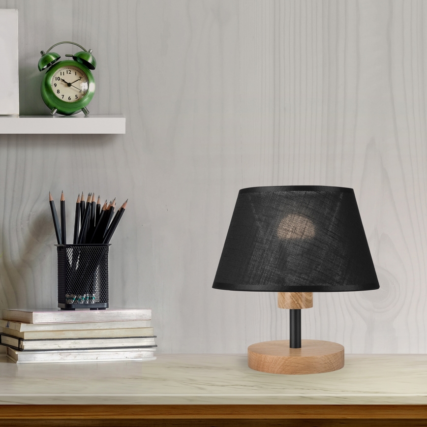 Brilagi - LED Namizna svetilka ANTHONY 1xE27/60W/230V hrast/črna