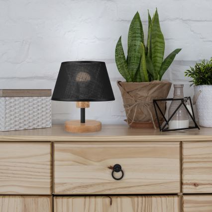 Brilagi - LED Namizna svetilka ANTHONY 1xE27/60W/230V hrast/črna