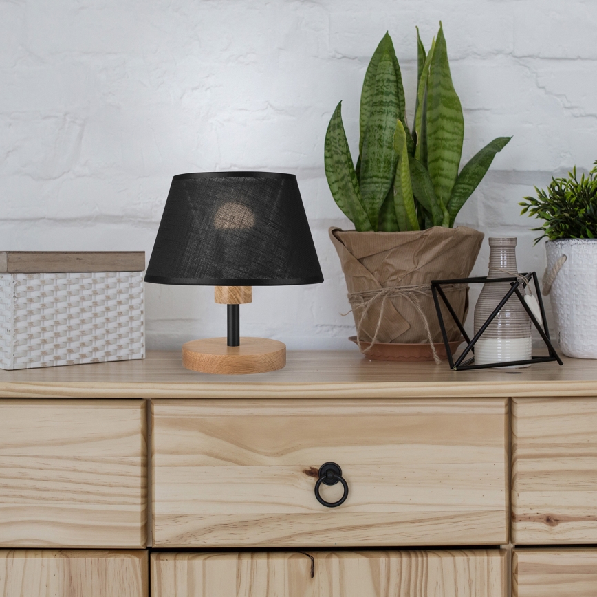 Brilagi - LED Namizna svetilka ANTHONY 1xE27/60W/230V hrast/črna
