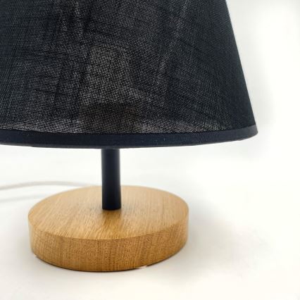 Brilagi - LED Namizna svetilka ANTHONY 1xE27/60W/230V hrast/črna