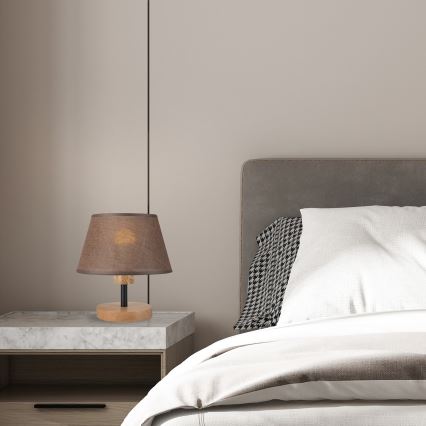 Brilagi - LED Namizna svetilka ANTHONY 1xE27/60W/230V hrast/rjava