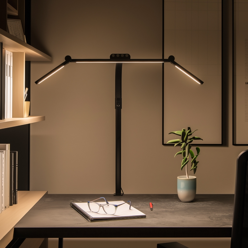 Brilagi - LED zatemnjevalna namizna svetilka na dotik s sponko VARIO LED/24W/230V 3000-6500K CRI 92 črna