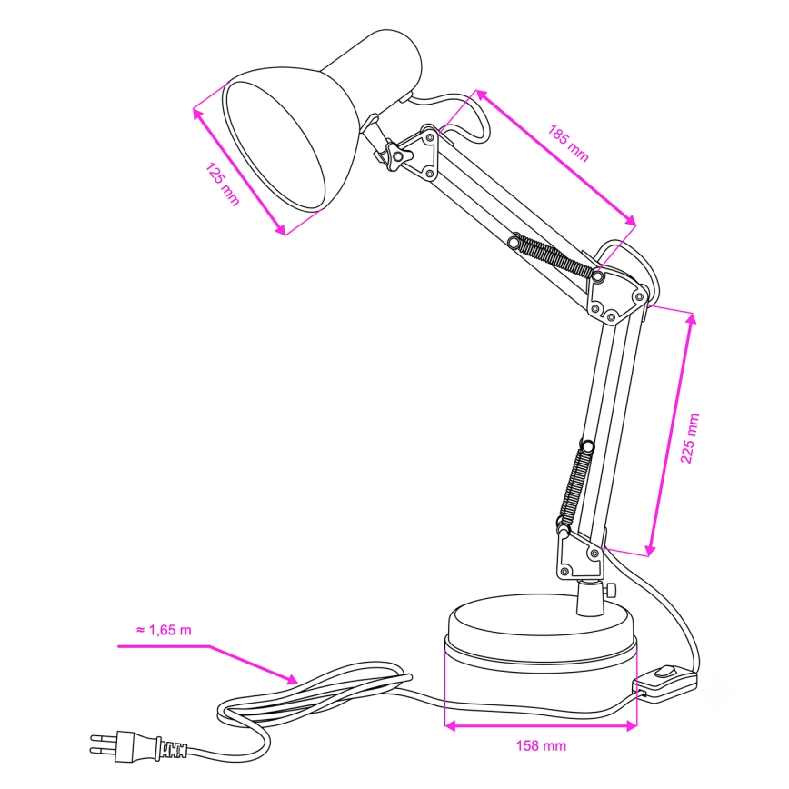 Brilagi - LED Namizna svetilka ROMERO 1xE27/10W/230V črna