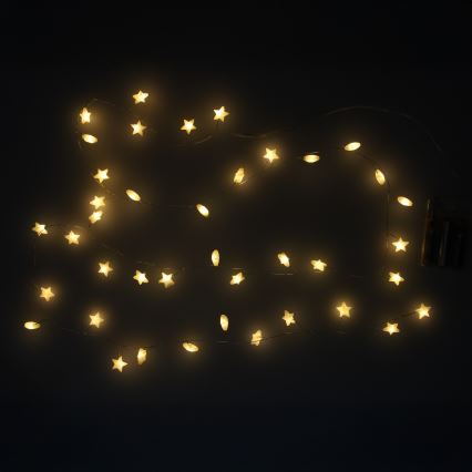 Brilagi - LED niz 40xLED/3xAA 1,8m topla bela zvezde