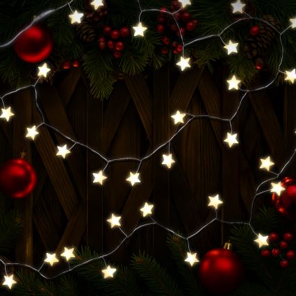 Brilagi - LED niz 40xLED/3xAA 1,8m topla bela zvezde