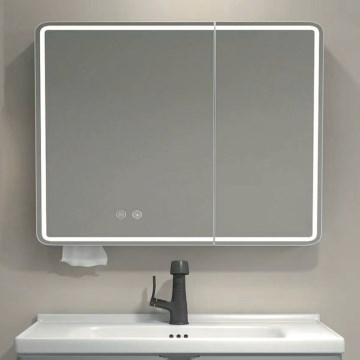 BRILAGI - LED ogledalna kopalniška omarica z osvetlitvijo NOTO DOUBLE 78x70 cm