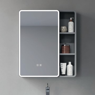 BRILAGI - LED ogledalna kopalniška omarica z osvetlitvijo NOTO SINGLE 60x65 cm