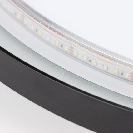 Brilagi - LED kopalniško ogledalo ASTI LED/19W/230V Ø 60 cm črno IP44 CRI 90 zatemnljivo + CCT