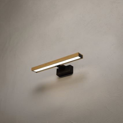 Brilagi - LED kopalniška osvetlitev za ogledalo 3 v 1 WOODY MIRROR LED/8W/230V IP44 črna/hrast