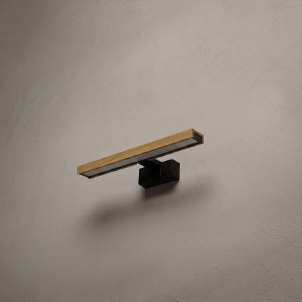 Brilagi - LED kopalniška osvetlitev za ogledalo 3 v 1 WOODY MIRROR LED/8W/230V IP44 črna/hrast