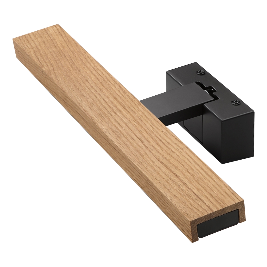 Brilagi - LED kopalniška osvetlitev za ogledalo 3 v 1 WOODY MIRROR LED/8W/230V IP44 črna/hrast