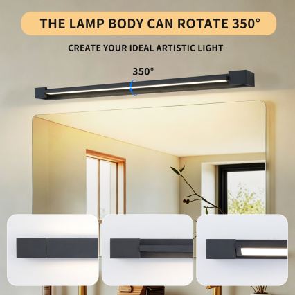 BRILAGI - LED osvetlitev kopalniškega ogledala AQUA LINE LED/20W/230V 80 cm IP44 črna CRI 90
