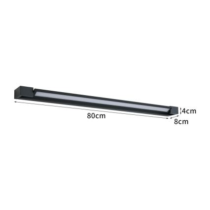 BRILAGI - LED osvetlitev kopalniškega ogledala AQUA LINE LED/20W/230V 80 cm IP44 črna CRI 90