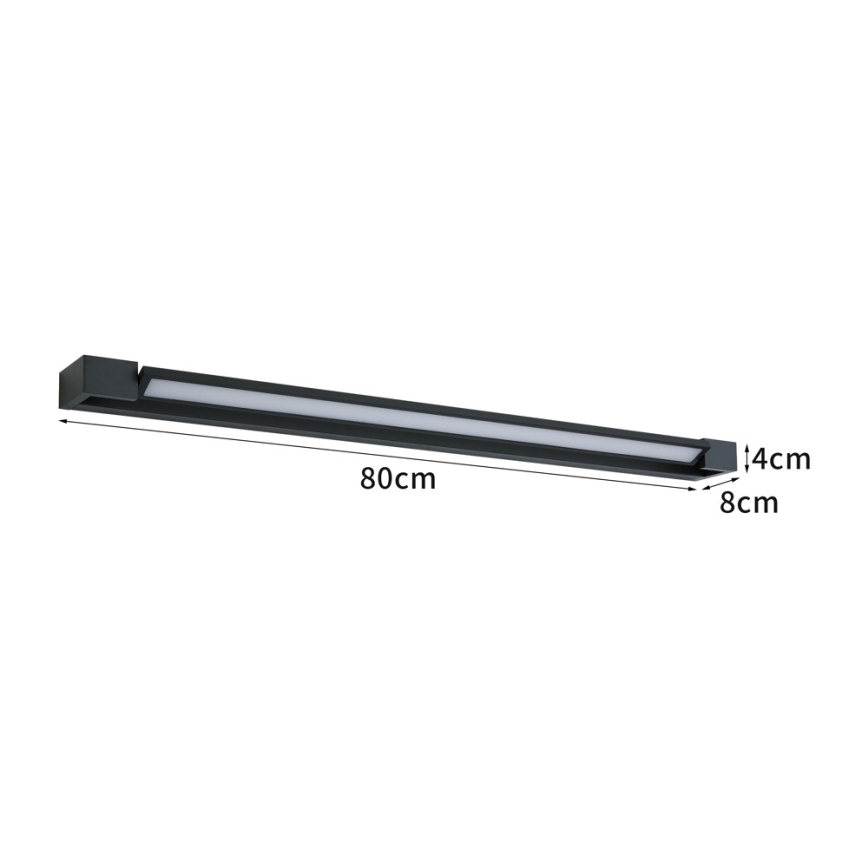 BRILAGI - LED osvetlitev kopalniškega ogledala AQUA LINE LED/20W/230V 80 cm IP44 črna CRI 90
