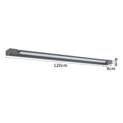 Brilagi - LED osvetlitev za kopalniško ogledalo AQUA LINE LED/36W/230V 120 cm IP44 antracit